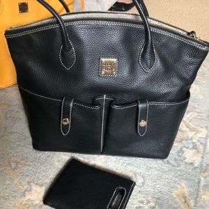 Dooney and Bourke black pebble leather tote